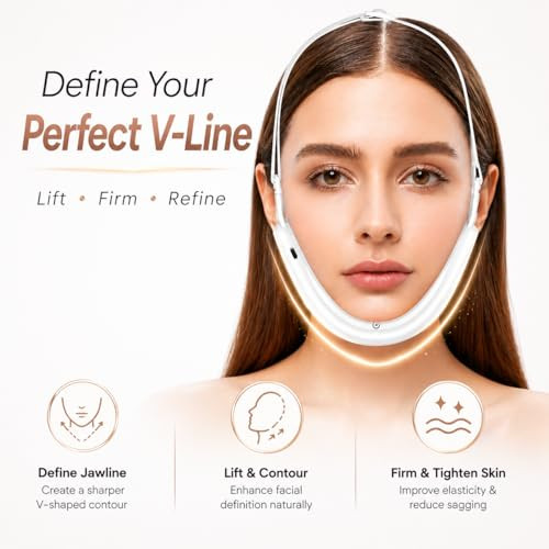Cteart Electric Double Chin Device And V-Face Machine With 8 Modes And 15 Gear Adjustable Intensities - Intelligent Double Chin Machine For V-Face