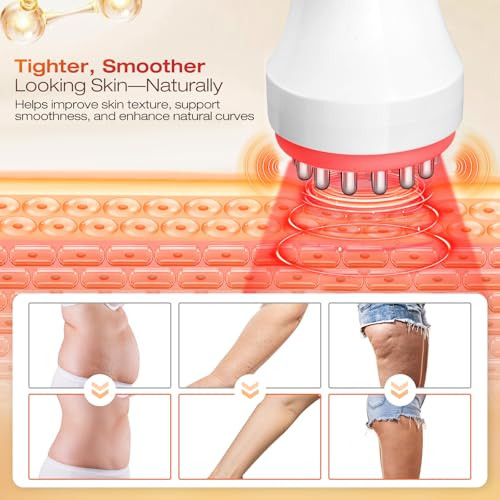 Afflat 4-In-1 Multi-Functional Body Scul-Pting Machine & Lym-Pha-Tic Dra-Inage Massager With Mic-Rocur-Rent, Red Light, Heat & Vibration,Helps Reduce Stretch Marks & Cell-Ulite For Legs, Arms & Belly