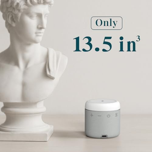Anjank White Noise Sound Machine With Wireless Charger Stand, 20 Soothing Sleep Sounds, 32-Levels Volume, Auto-Off Timer, Magnetic Charging For Iphone, White Noise Machine For Adults, Home, Travel