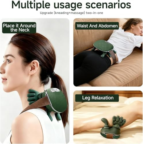 Benanwangm Neck Massager, Shiatsu Neck And Back Massager With Heat, 4D Kneading Simulated Human Hand Design Electric Deep Tissue Massage, Portable Body Massager For Shoulder, Pain Relief & Muscle Relax