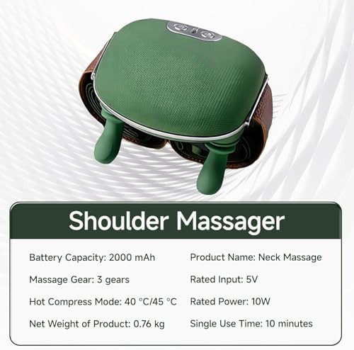 Benanwangm Neck Massager, Shiatsu Neck And Back Massager With Heat, 4D Kneading Simulated Human Hand Design Electric Deep Tissue Massage, Portable Body Massager For Shoulder, Pain Relief & Muscle Relax