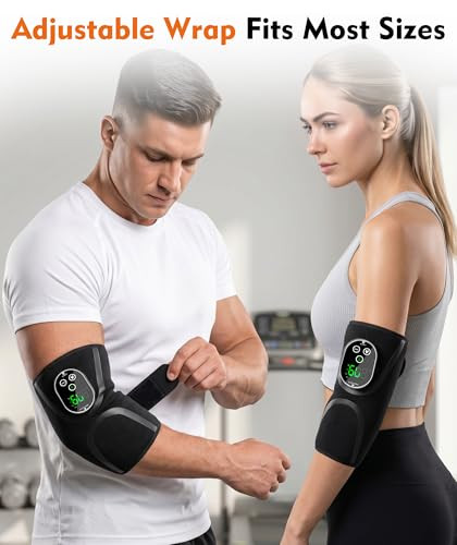 Welcozoon Elbow Massager With Heat Therapy, Cordless Electric Tennis Elbow Relief, Rechargeable Vibration Massage Wrap For Elbow Pain, Adjustable Temperature And Timer, For Men Women Parents
