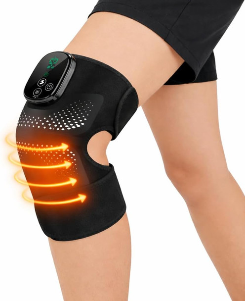 Democe Cordless Red Light Therapy For Knee, Knee Massager With Heat, Heated Knee Brace, Knee Massger For Pain Relief, Upgrade 4 Massage Area Knee Brace, 660Nm & 850Nm Red Light For Knee Elbow Shoulder