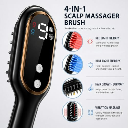Apbier Scalp Massager With Oil Applicator For Thinning Hair & Dry Scalp, Electric Vibrating Scalp Brush, Cordless Head Massager For Scalp Care, Helps Improve Absorption For Fuller-Looking Hair