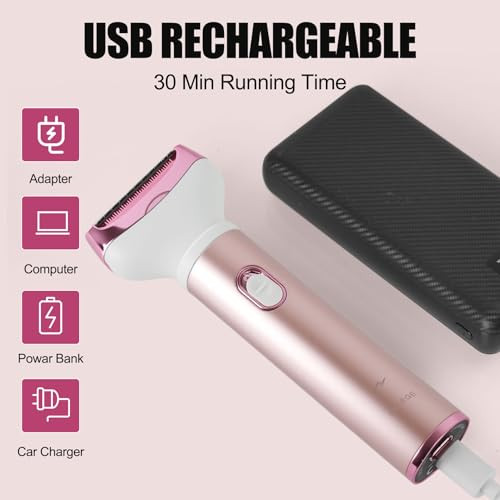 Bvrocio Women Face Epilator, 4-In-1 Body Shaver And Facial Epilator, Hair Removal For Faces, Rechargeable Electric Facial Hair Removal Devices For Face, Armpits, Eyebrows, Nose