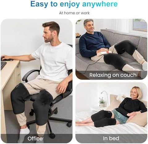 Comfier Heated Knee Massager With Vibration, Graphene Heating Knee Wrap With 5 Modes, Adjustable Size For All User