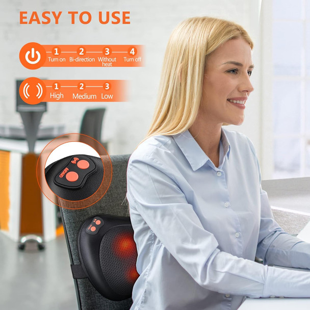 Brelley Neck And Back Massager With Heat Electric Shiatsu Deep Tissue Kneading Massage For Neck, Back, Shoulders, And Legs For Men Women, Christmas, Mother'S Day & Father'S Day