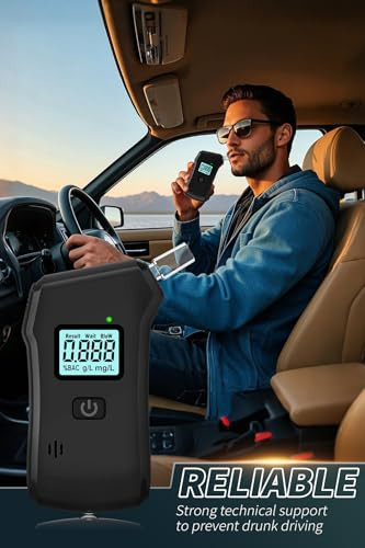 Ziwusmil Breathalyzer, Breathalyzers For Alcohol With Lcd Digital Display, Portable Alcohol Breathalyzer Tester Home And Party Use With 5 Mouthpieces