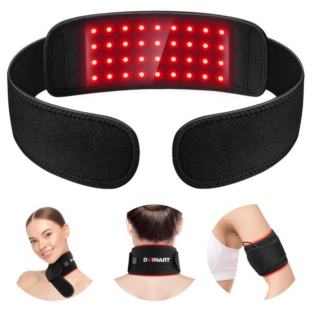 Doinart Red Light Therapy Belt For Neck, Portable Near Infrared Light Therapy For Face And Neck Chin Firming - Red Light Therapy Device Wearable Belt Neck Wrist Wrap Hand Unisex