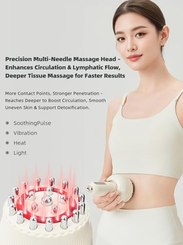 Yuonry Lymphatic Drainage Massager & Anti Cellulite Massage Tool, Helps Reduce Stretch Marks & Cellulite, For Legs, Arms & Belly, Body Sculpting Machine With Microcurrent, Light, Heat & Vibration