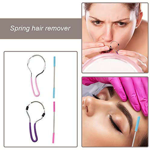 Ycnpeatt Facial Hair Removers Spring Face Hair Removers With Handle Spring Hair Removal Threading Tools For Women And Men (Random Color) 4 Pieces