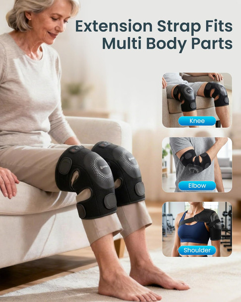 Comfier Fsa Cordless Knee Massager With Heat And Vibration For Pain Relief Hsa Eligible Items Graphene Heating Pad For Knee With 5 Massage Modes Rechargeable Heated Knee Brace Father ' s Day s