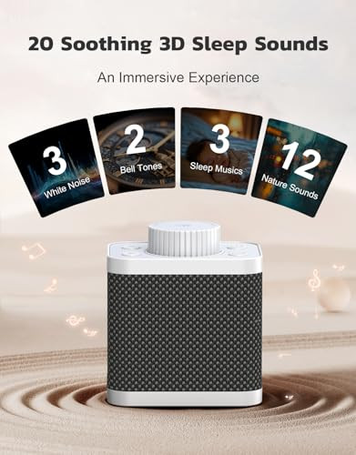 Afuosy White Noise Sound Machine With 20 Soothing Sounds, 18-48H Powerful Battery, 3 Timers Memory Function And White Noise Machine For Sleeping, Portable Sound Machine For Baby Adult Fathers Day