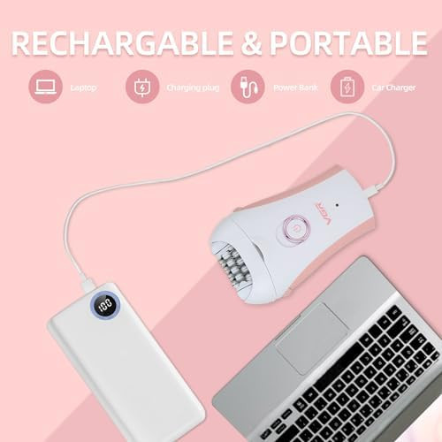 Fabmay Beauty Glabrouse Skin Smooth Glide Epilator For Women,Facial Epilator For Women,Cordless Face Hair Remover With Light,Hair Rmoval For Face Bikini Legs, Body Removal Device
