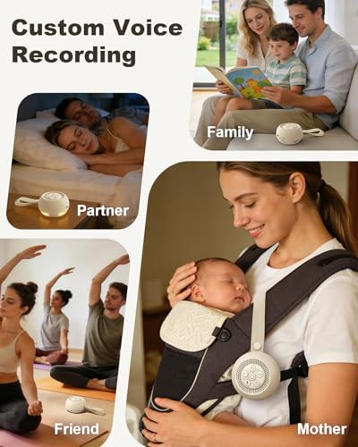 Afuosy White Noise Sound Machine With Voice Recording, 16 Soothing Sounds Portable Noise Machine, Night Light, Timer, Rechargeable White Noise Machine For Sleeping Nursery Home Office Travel