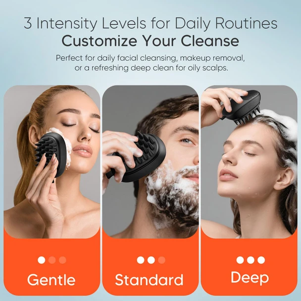 Ekz Sonic Vibrating Scalp Massager Shampoo Brush Electric Silicone Hair Scrubber For Deep Scalp Cleansing Dandruff Removal Rich Foam & Relaxing Massage Wet & Dry Use Usb-C Charging