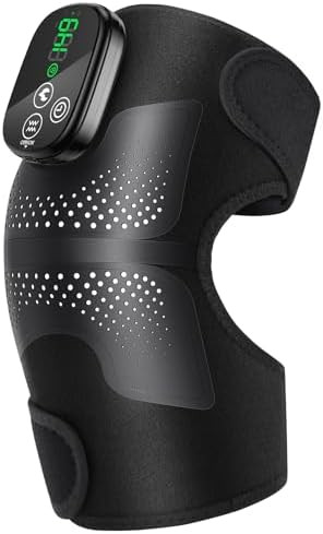 Woloyheatie Knee Massager, Cordless Heated Knee Brace Wrap, Rechargeable Knee Massager For Knee Shoulder Elbow Pain Relief, Heating Knee Brace Support For Arthritis/Joint Stiff/Muscle Strain