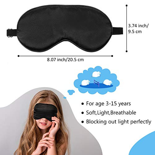 Geyoga Silk Sleeping Mask With Adjustable Strap-Silk Eye Mask Soft Eye Cover Blindfold Eyeshade With Leopard Print, For Blocking Out Lights Sweet Sleep Travel Relax, Nap, Meditation (Black) 2 Pieces