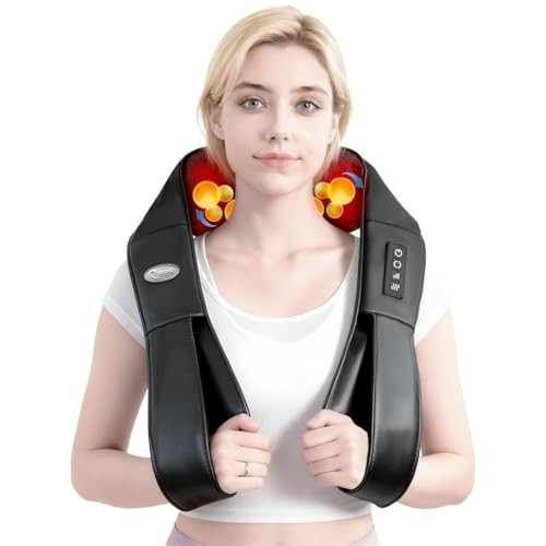 Cotsoco Neck Massager, Shiatsu Shoulder And Back Neck Massager With Heat, Neck Massager Pillow For Neck For Body Muscle Pain Relief, Neck Massager s For Mom Dad Women Men, Home, Office Car Use