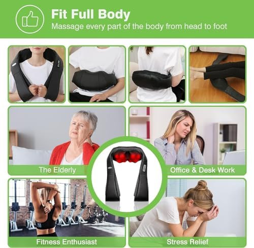 Cotsoco Neck Massager, Shiatsu Shoulder And Back Neck Massager With Heat, Neck Massager Pillow For Neck For Body Muscle Pain Relief, Neck Massager s For Mom Dad Women Men, Home, Office Car Use