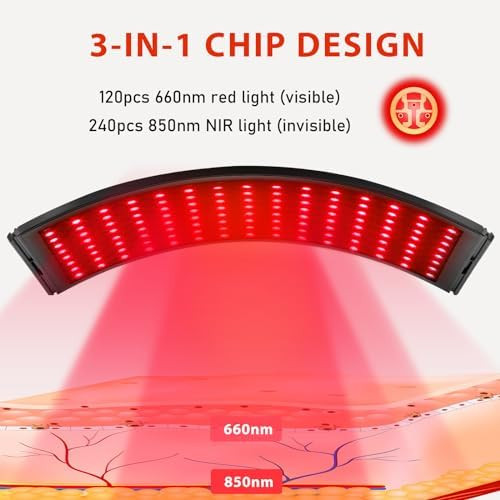 Doinart Red Light Therapy For Body, Adjustable Infrared Light Therapy Lamp With Stand - 660Nm Red Light And 850Nm Near Infrared Light Lamp Device For Facial And Body Skincare
