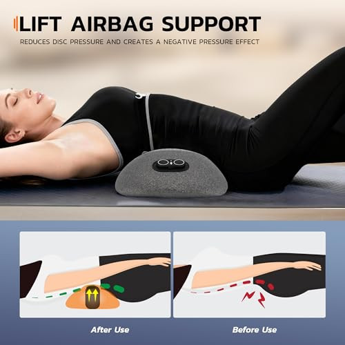 Dyhodu 3-In-1 Electric Back Massager Pillow, Rechargeable Lumbar Support Cushion With Heat Vibration