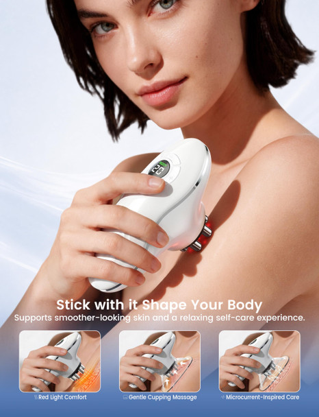 Elefbebe Body Sculpting Machine, 3-In-1 Cellulite Massage Tool With Heat Vibration, Cupping Massager For Legs Abdomen Arms Waist, Supports Skin Firming & Body Care