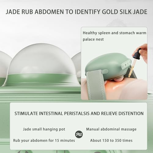 Cofamuthr Wireless Heated Abdominal Massage Belt With Natural Jade Massage Heads Cordless Waist Massager With Gentle Heat & Rotating Massage Adjustable Fit For Daily Relaxation At Home Or Office