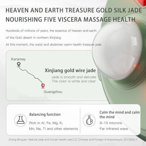 Cofamuthr Wireless Heated Abdominal Massage Belt With Natural Jade Massage Heads Cordless Waist Massager With Gentle Heat & Rotating Massage Adjustable Fit For Daily Relaxation At Home Or Office