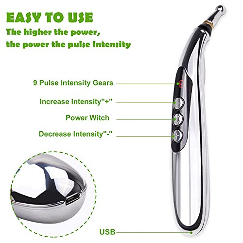 Hkrhsy 5-In-1Electronic Acupuncture Pen Electric Meridians Therapy Heal Massager Meridian Energy Pen Relief Pain Tools