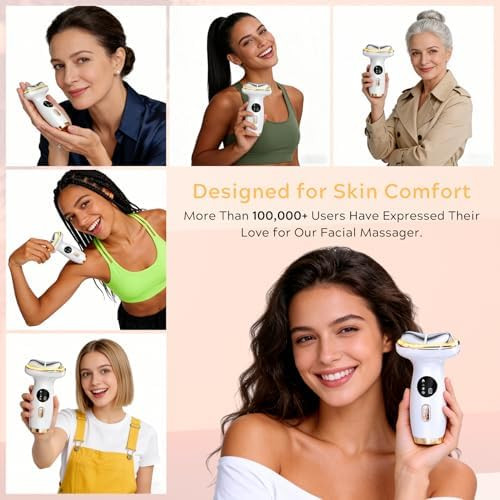 Glowfars Cold Heat Facial Massager For Face & Neck, Wireless Face Massager Tool With Gua Sha, Face Sculpting Tool To Reduce Puffiness, Tighten Jowls, Lift & Glow, Gentle Daily Skincare Device
