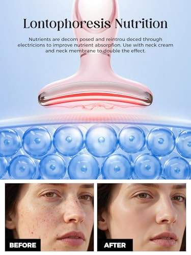 Gihwrri Red Light Therapy For Face & Neck, Face Massager Tool For Anti-Aging, Skin Facial Sculptor, 7-Color Led Phototherapy Device With Lifting, Heat & Vibration, Firming, Rechargeable Beauty Tool