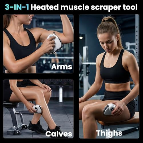 Luxulist Heated Muscle Scraper Tool, Fascia Massage Scraper Tool, Electric Fascia Knife For Gua Sha, Lymphatic Drainage, And Accelerated Muscle Recovery, Fascia Release Tools For Abdomen, Arms, Waist, And Legs