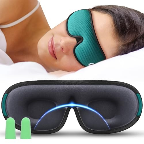 Medi Grade Cotton Sleep Mask With 3D Eye Memory Foam  Travel Sleeping Mask For Women And Men With 2 Ear Plugs And Storage Bag  Blackout Light Blocking