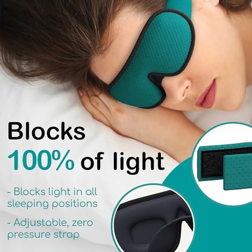 Medi Grade Cotton Sleep Mask With 3D Eye Memory Foam  Travel Sleeping Mask For Women And Men With 2 Ear Plugs And Storage Bag  Blackout Light Blocking