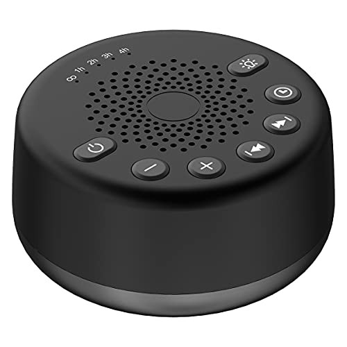 Easysleep Loudspeakers White Noise Machine With 25 Soothing Sounds And Night Lights With Memory Function 32 Levels Of Volume And 5 Sleep Timer Powered By Ac Or Usb For Sleeping (Black No Light)