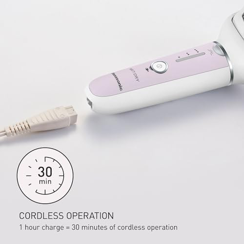 Panasonic Epilator With Gentle Cap, Electric Hair Removal Tool For Home, 3 Speed Settings, Wet Dry, Washable - Es-Ey30