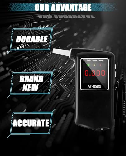 Greenwon 2026 Portable Breathalyzer, Easy-To-Use Alcohol Tester With Backlit Display - Ideal For Home Use, Parties, And Special Events, Professional Alcohol Tester With Mouthpieces 10Pcs