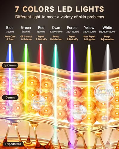Kydj Red Light Therapy Mask For Face, 7 Colors Led Face Mask Light Therapy With Rechargeable Remote, Portable Anti-Aging & Skin Rejuvenation Device For Home Use Or Travel, Ideal For Women