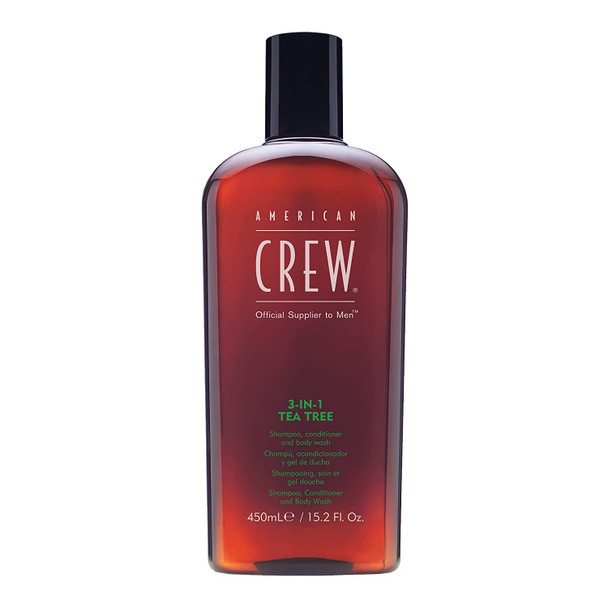 American Crew 3-in-1 Shampoo/Conditioner and Body Wash, Tea Tree, 450 millilitre
