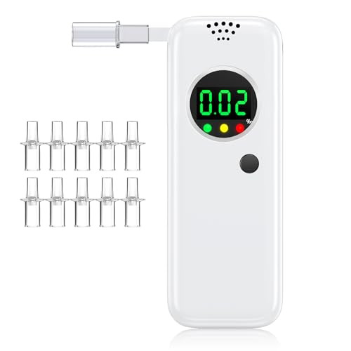 Qiruicomy Breathalyzer For Home And Party Use,2026 Upgraded Accuracy Portable Breathalyzers With Lcd Digital Display,Alcohol Tester With 10 Mouthpieces