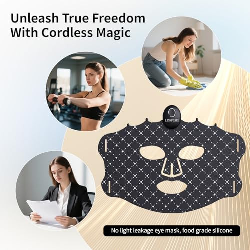 Linkfcare Linkf ' Care Red Light Therapy For Face 7 Color Led Face Mask Light Therapy Wireless Led Mask Therapy Facial Skin Care For Anti-Aging & Radiant Skin 'Red Light Mask