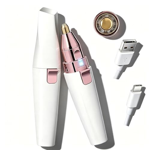 Lyjinbc Eyebrow Trimmer Facial Hair Removal For Women, 2 In 1 Electric Rechargeable Face Shaver & Eyebrow Razor With Painless Gentle Trimming - For Face, Upper Lip, Eyebrows