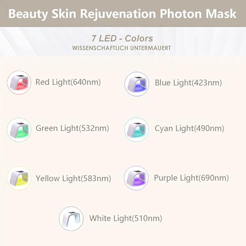 Fxtiaa Led-Face-Tool 'Led Light Therapy Facial Mask '7 In 1 Beauty Equipment For Skin Care At Home