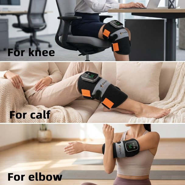 Fittyfun Knee Massager With Heat And Red Light Therapy, Fsa Eligible Hsa Approved 5000Mah Cordless Knee Massager For Knee Pain Relief, 60 Leds Near Infrared Knee Brace, Portable Knee Wrap For Joint/Calf/Elbow