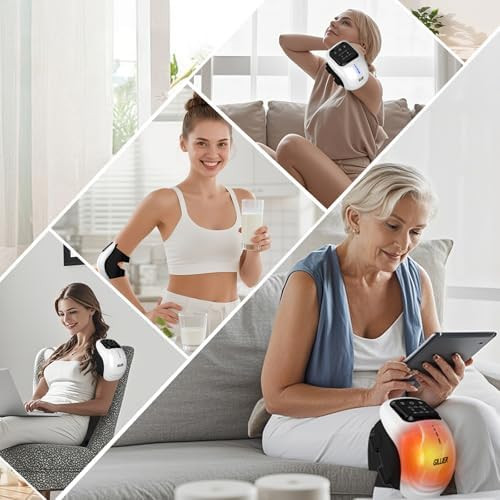 Pqsnz Knee Massager Smart With Heat, Red Light And Massage Therapy, 3 Vibration Modes And 3 Heating Levels, 2026 Updated Edition, Led Vitality Joints Knee Massager, s For Grandma & Grandpa, White