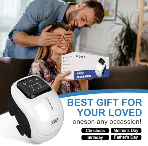 Pqsnz Knee Massager Smart With Heat, Red Light And Massage Therapy, 3 Vibration Modes And 3 Heating Levels, 2026 Updated Edition, Led Vitality Joints Knee Massager, s For Grandma & Grandpa, White