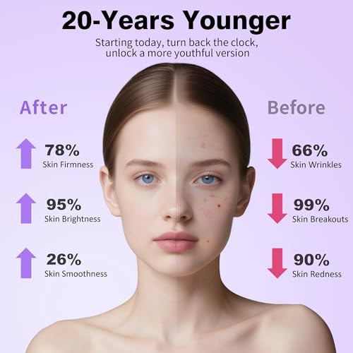 Vyaime Red Light Therapy Mask For Face: Vyaime Rechargeable Led Face Mask At Home With 7 Colors 7 Modes, Wireless Infrared Facial Skin Care Device - Black