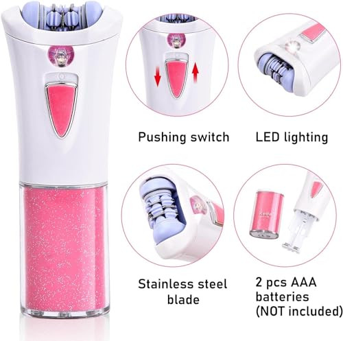 Morbex Green Glabrouse Skin Epilator, Epilators Hair Removal For Facial, Epilators With Led Light, Cordless Hair Removal Device, Epilator For Women, Facial Hair Removal For Bikini Arm Legs Armpits