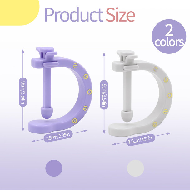 Ornarovi Acupressure Tool Clip With Fixed Clip, Adjustable Acupuncture Manual Massage Tools, Portable Pressure Point Massage Tool For Hand Foot Ear Fatigue Relief (Gray, Purple) 2Pcs